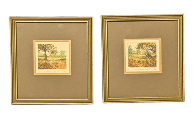 Lot 127 - JO BARRY - TWO SMALL COLOURED ETCHINGS ON PAPER