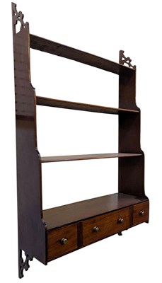 Lot 313 - 19TH CENTURY VICTORIAN MAHOGANY HANGING SHELF