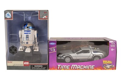 Lot 586 - BACK TO THE FUTURE & STAR WARS R2-D2 DIECAST MODELS