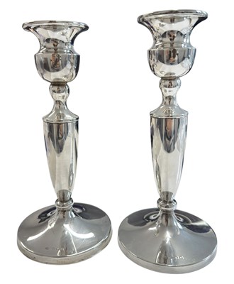 Lot 12 - PAIR OF GEORGE V HALLMARKED SILVER CANDELSTICKS