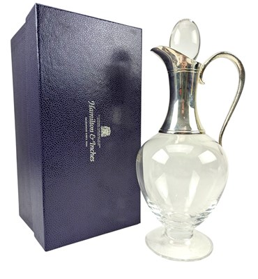 Lot 19 - HALLMARKED SILVER DARTINGTON CRYSTAL GLASS CLARET JUG