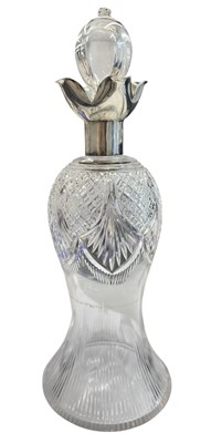 Lot 102 - 19TH CENTURY VICTORIAN HALLMARKED CRYSTAL GLASS & SILVER DECANTER
