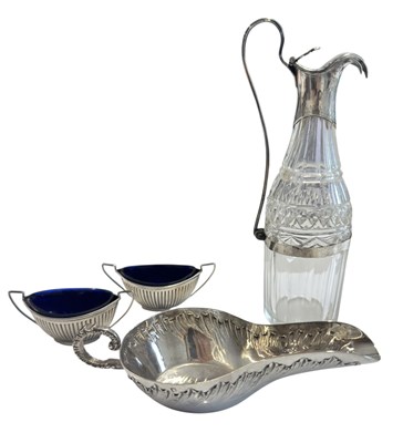 Lot 60 - GEORGE III HALLMARKED SILVER & CUT GLASS VINAIGRETTE DECANTER & OTHERS