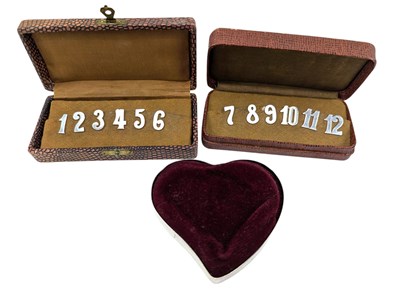Lot 150 - TWO SETS OF GERMAN SILVER NUMBER PLACE SETTINGS & PIN CUSHION