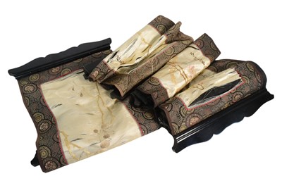 Lot 382 - EARLY 20TH CENTURY CHINESE HANGING EMBROIDERED SILK PANELS