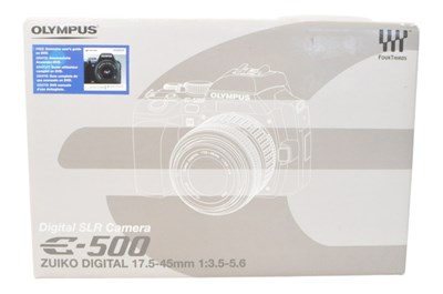 Lot 385 - OLYMPUS - CONTEMPORARY E-500 DSLR CAMERA & LENSES