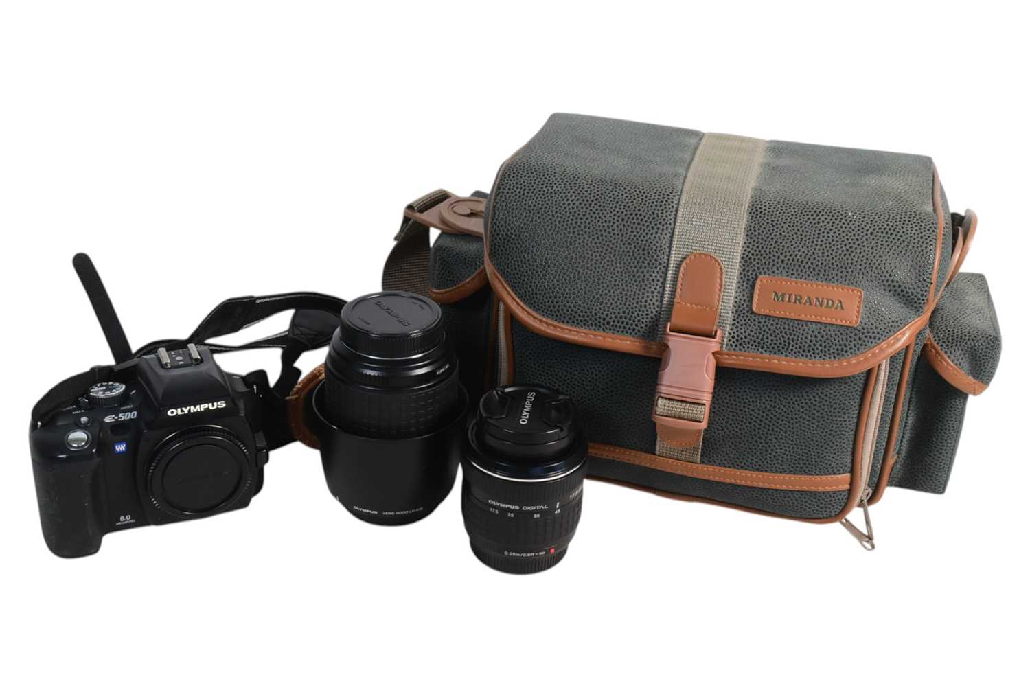 Lot 385 - OLYMPUS - CONTEMPORARY E-500 DSLR CAMERA & LENSES