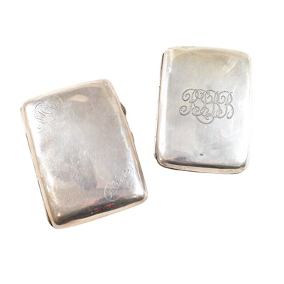 Lot 111 - TWO EARLY 20TH CENTURY HALLMARKED SILVER CIGARETTE CASES