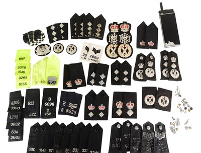 Lot 151 - COLLECTION OF POLICE EPAULETTES SLIDERS & VINTAGE RADIO TELEPHONE