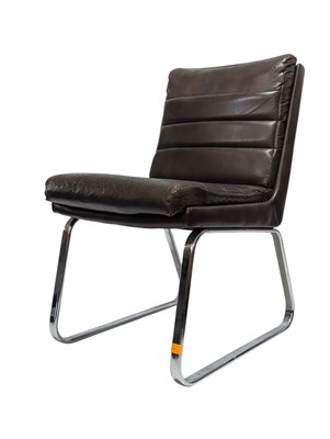 Lot 318 - VERCO - VINTAGE 1980S LEATHERETTE & CHROME OFFICE CHAIR