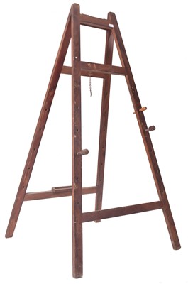 Lot 434 - LARGE EARLY 20TH CENTURY OAK FOLDING ARTIST'S EASEL STAND