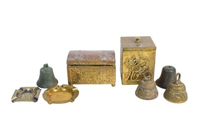Lot 398 - COLLECTION OF 20TH CENTURY TEA CADDIES, BELLS, AND ASHTRAYS