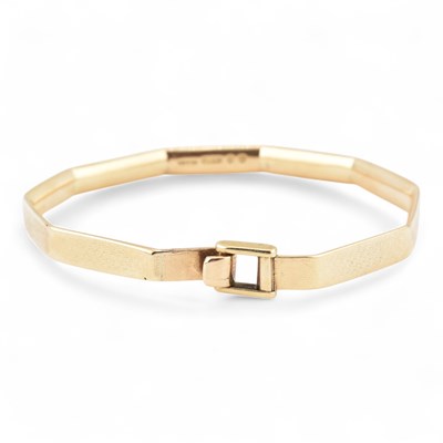 Lot 78 - 1930S HALLMARKED FACETED LINK BANGLE