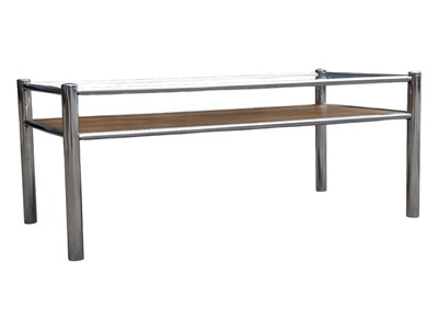 Lot 551a - MANNER OF MERROW ASSOCIATES - CHROME 20TH CENTURY COFFEE TABLE