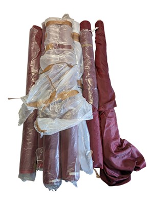 Lot 199 - LARGE COLLECTION OF ROLLED RED FABRIC WITH CROWN EMBLEMS