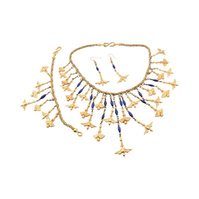 Lot 37 - 1990S LIBERTY OF LONDON NECKLACE, BRACELET & EARRING SUITE