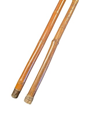 Lot 462 - TWO VINTAGE JAPANESE BAMBOO WALKING CANES
