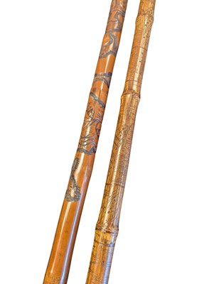 Lot 462 - TWO VINTAGE JAPANESE BAMBOO WALKING CANES