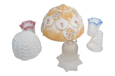 Lot 162 - COLLECTION OF VICTORIAN GLASS LAMP SHADES