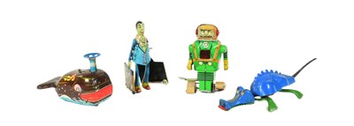 Lot 675 - TINPLATE TOYS - X4 WIND-UP ROBOTS