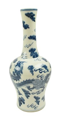 Lot 79 - QING DYNASTY BLUE & WHITE 'DRAGON' VASE 20世纪 青花云龙纹瓶