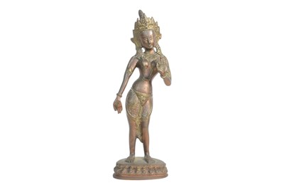Lot 197 - VINTAGE TIBETAN CAST BRONZE HINDU STATUE