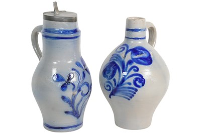 Lot 170 - TWO 19TH CENTURY SALT GLAZED STONEWARE FLAGONS