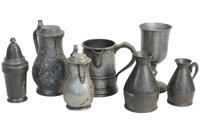 Lot 186 - COLLECTION OF 18TH CENTURY & LATER METAL PEWTER JUGS
