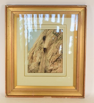 Lot 195 - A VINEY - 1897 WATERCOLOUR PAINTING OF PILATUS RAILWAY