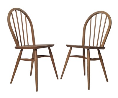 Lot 397 - ERCOL - WINDSOR RANGE - MODEL 400 - PAIR OF BEECH & ELM MID CENTURY CHAIRS