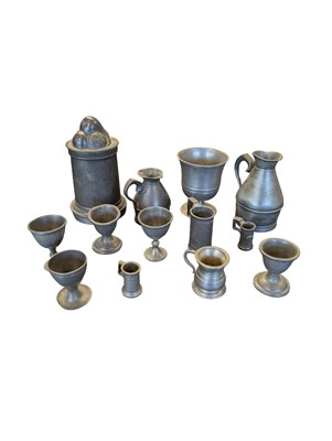 Lot 183 - COLLECTION OF 19TH CENTURY & LATER METAL PEWTER JUGS