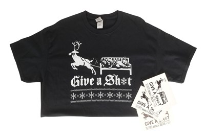 Lot 3 - BANKSY - "GIVE A SH*T" T-SHIRT PLUS RAFFLE TICKETS