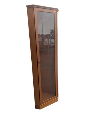 Lot 562a - G-PLAN FURNITURE- MODERN TEAK GLAZED CORNER DISPLAY CABINET