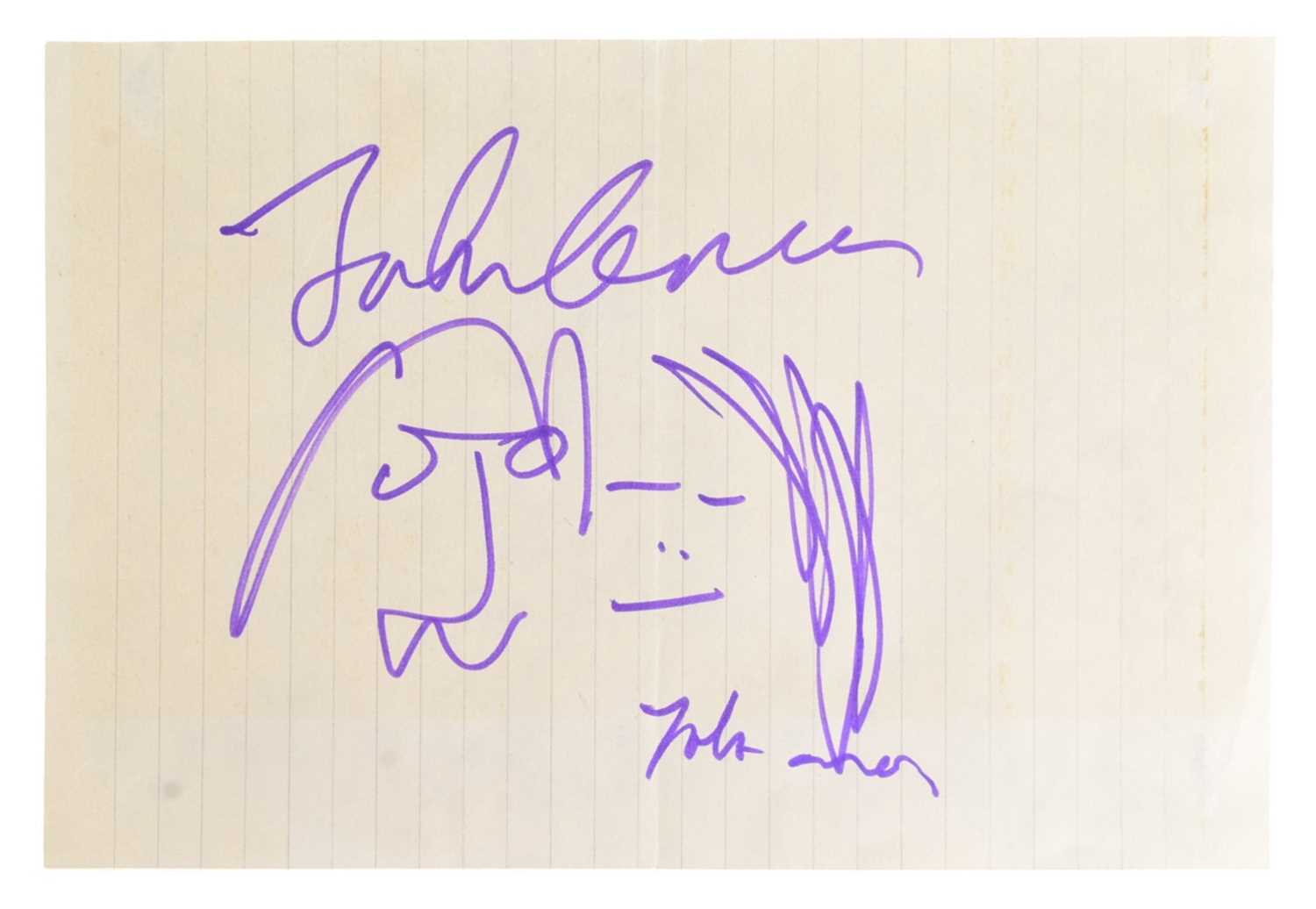 Lot 25 - MUSIC - JOHN LENNON & YOKO ONO - SKETCH ON PAPER