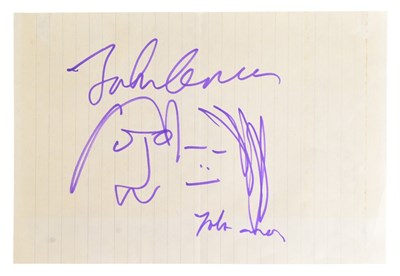 Lot 25 - MUSIC - JOHN LENNON & YOKO ONO - SKETCH ON PAPER