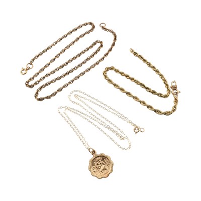 Lot 311 - THREE 9CT GOLD CHAINS