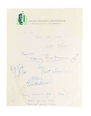 Lot 137 - MUSIC - PENTANGLE (FOLK ROCK BAND) - AUTOGRAPHS ON HEADED PAPER