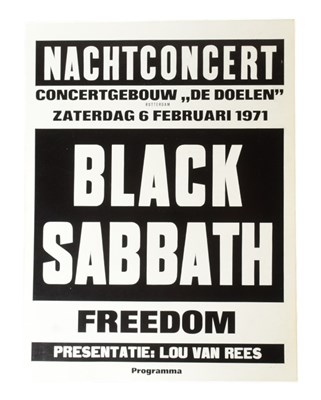 Lot 7 - MUSIC - BLACK SABBATH (BAND) - EARLY 1971 ROTTERDAM FULLY SIGNED TOUR PROGRAMME