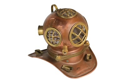 Lot 306 - ORNAMENTAL COPPER & BRASS DIVERS HELMET
