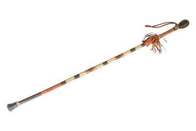 Lot 321 - VINTAGE AFRICAN ZULU TRIBAL WALKING CANE / DANCING STICK