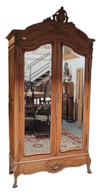 Lot 559 - 19TH CENTURY FRENCH KINGWOOD DOUBLE DOOR ARMOIRE