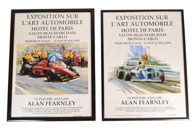 Lot 222 - FORMULA ONE INTEREST - ALAN FEARNLEY ARTWORK EXHIBITION POSTERS
