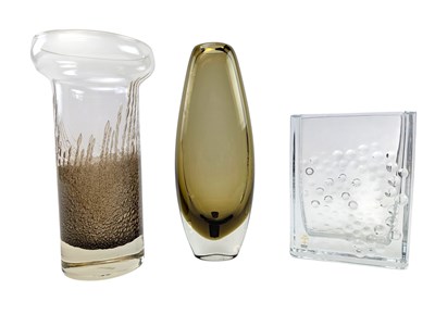 Lot 180 - THREE SCANDINAVIAN SWEDISH & FINNISH STUDIO ART GLASS VASES