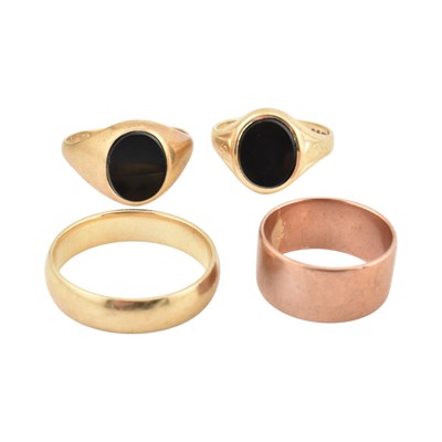 Lot 226 - FOUR HALLMARKED 9CT GOLD RINGS