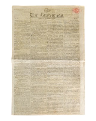 Lot 183 - 19TH CENTURY 1808 THE STATESMAN NEWSPAPER