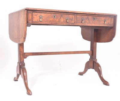 Lot 474 - REGENCY 19TH CENTURY WALNUT DROP LEAF SOFA WRITING TABLE DESK