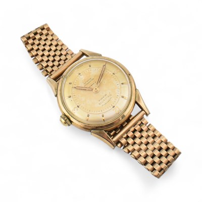 Lot 438 - HELVETIA AUTOMATIC GENTLEMEN'S WRISTWATCH ON 9CT STRAP