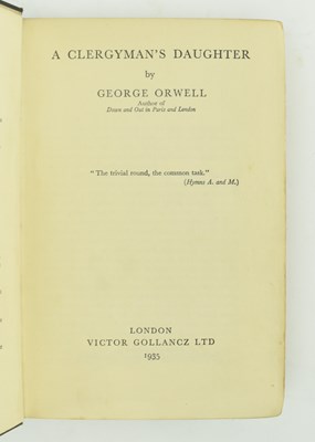 Lot 1 - ORWELL, GEORGE. 1935 THE CLERGYMAN'S DAUGHTER FIRST EDITION IN ORIG. CLOTH