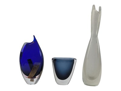Lot 96 - THREE SCANDINAVIAN STUDIO ART GLASS VASES