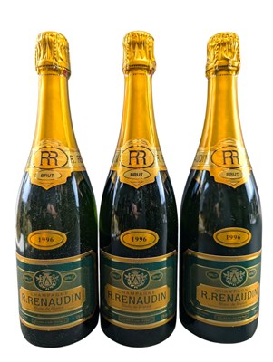 Lot 164 - THREE BOTTLES OF 1996 R RENAUDIN BLANC DE BLANCS CHAMPAGNE IN CASE